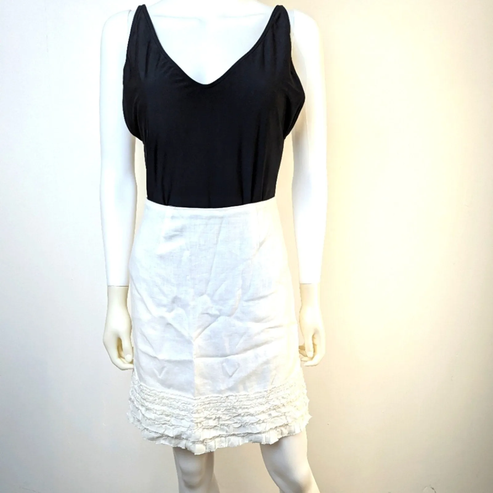 Tommy Bahama Linen Ruffled Pencil Skirt - 6