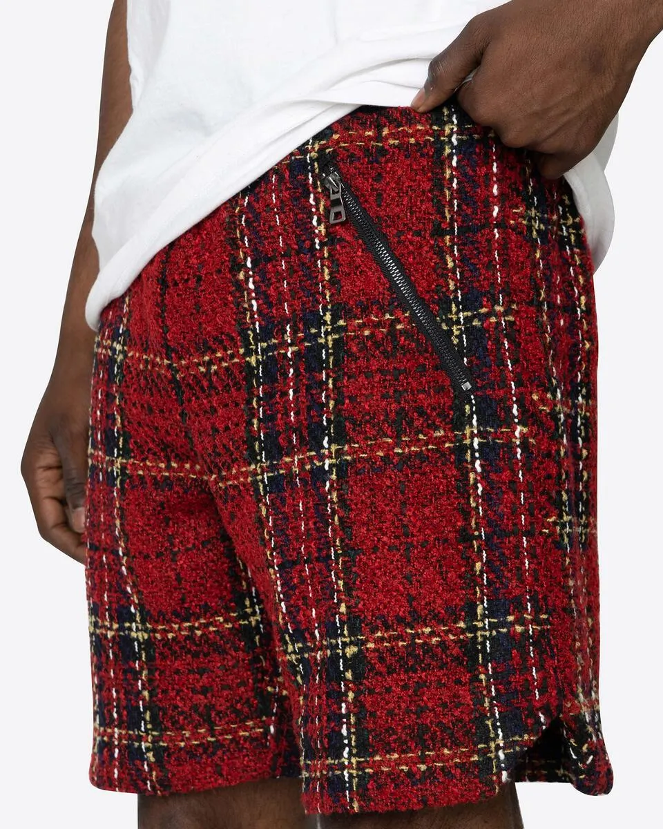 Tweed Trucker Shorts - Red