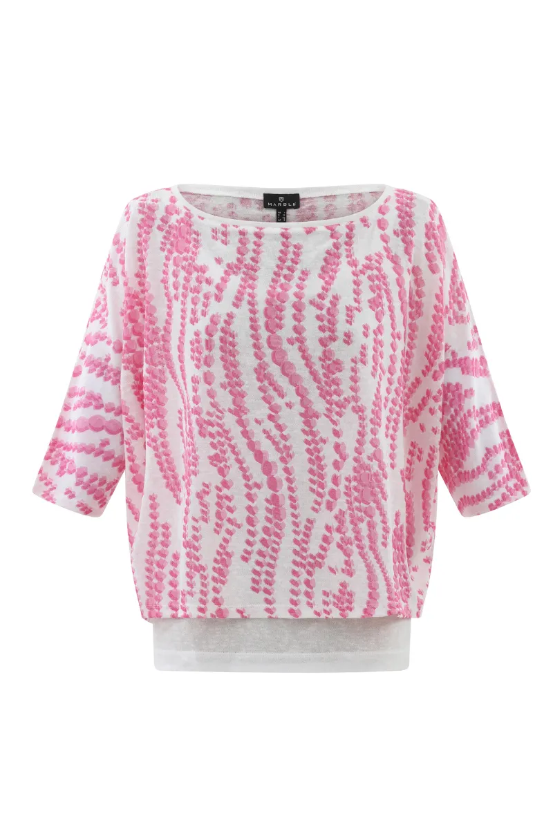 Two Piece Top and Tank - Pink/White