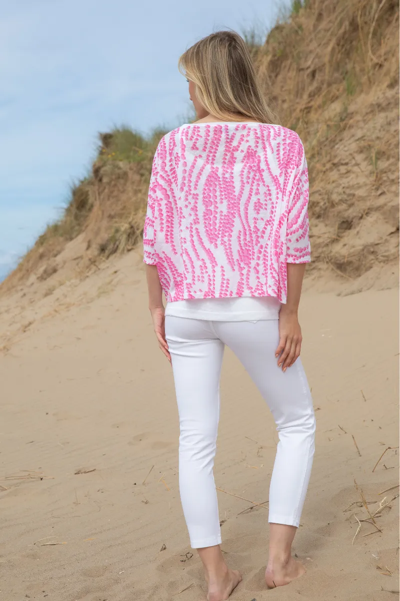 Two Piece Top and Tank - Pink/White