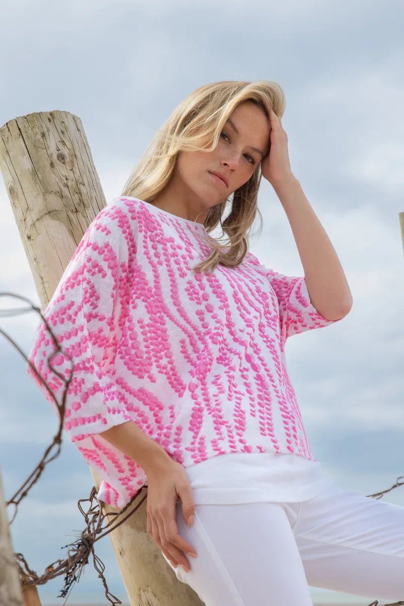 Two Piece Top and Tank - Pink/White