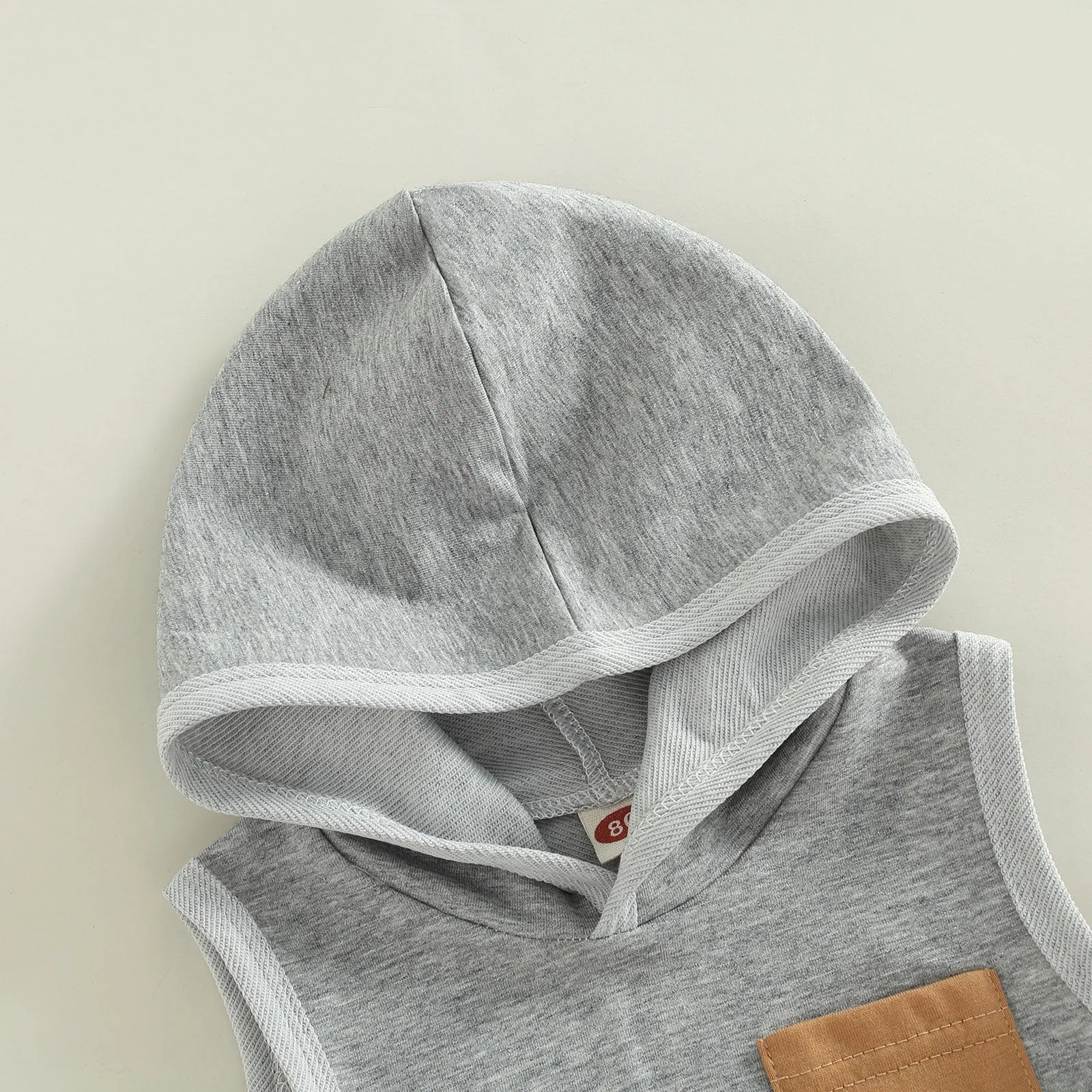 Unisex Baby Sleeveless Hooded Top Shorts 2 pcs Set (0 - 3 yrs)