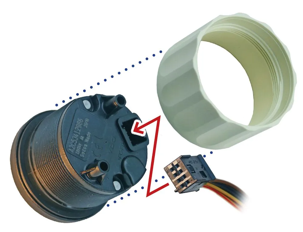 Veratron VDO Viewline Fresh Water Level Gauge (compatible with tubular level senders) 10-180ohm - 52mm - White