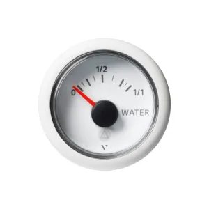 Veratron VDO Viewline Fresh Water Level Gauge (compatible with tubular level senders) 10-180ohm - 52mm - White