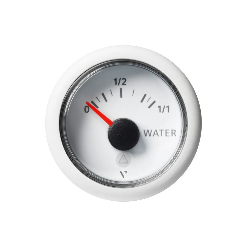 Veratron VDO Viewline Fresh Water Level Gauge (compatible with tubular level senders) 10-180ohm - 52mm - White