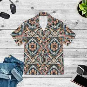 Vibrant Geometric Hawaiian Camp Shirt