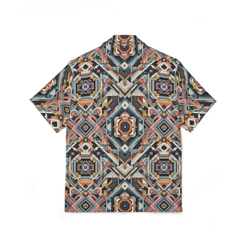 Vibrant Geometric Hawaiian Camp Shirt