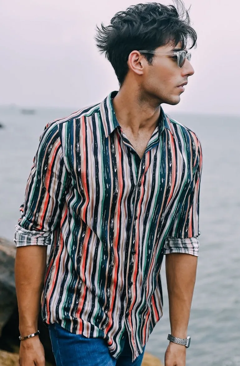 Vibrant Print Roman Stripe