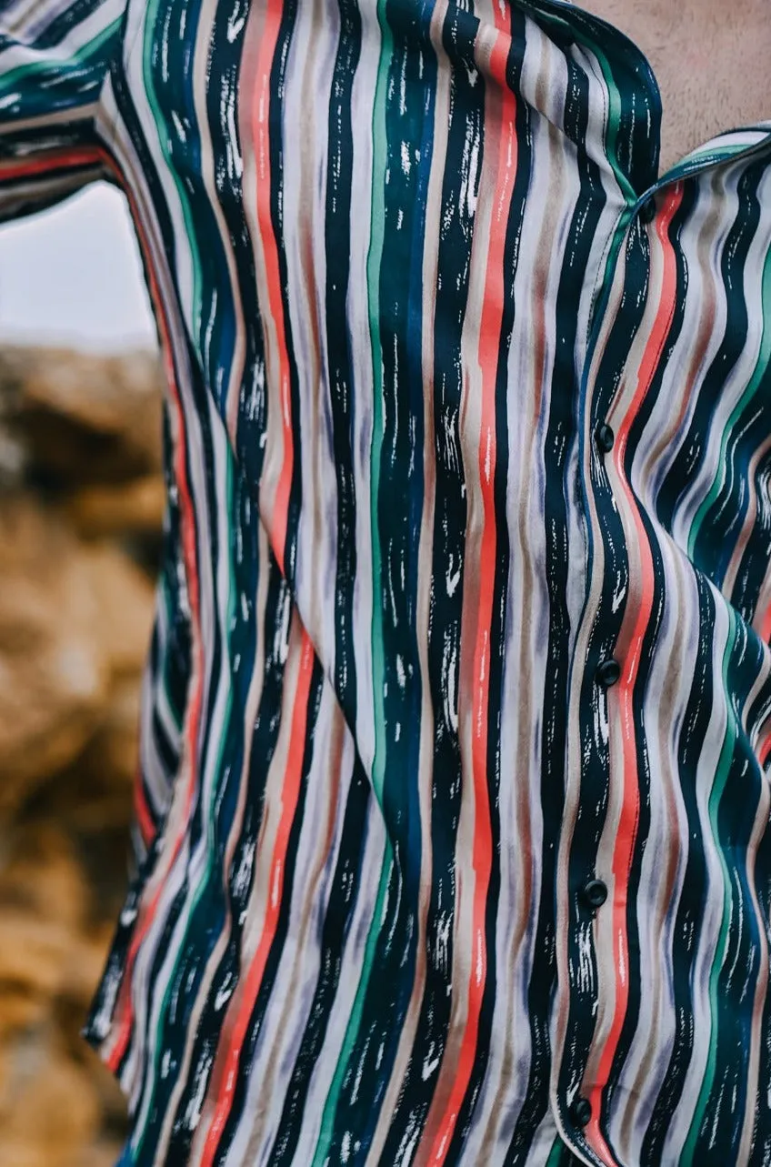 Vibrant Print Roman Stripe