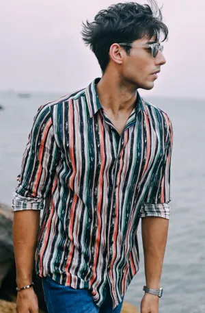 Vibrant Print Roman Stripe