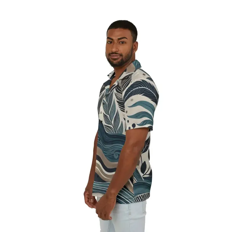 Vibrant Summer Mens Hawaiian Camp Shirt