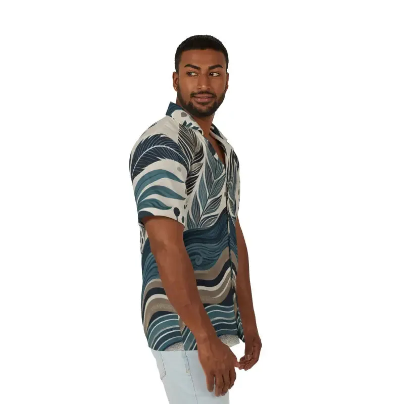 Vibrant Summer Mens Hawaiian Camp Shirt