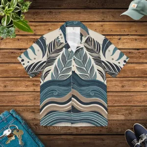 Vibrant Summer Mens Hawaiian Camp Shirt
