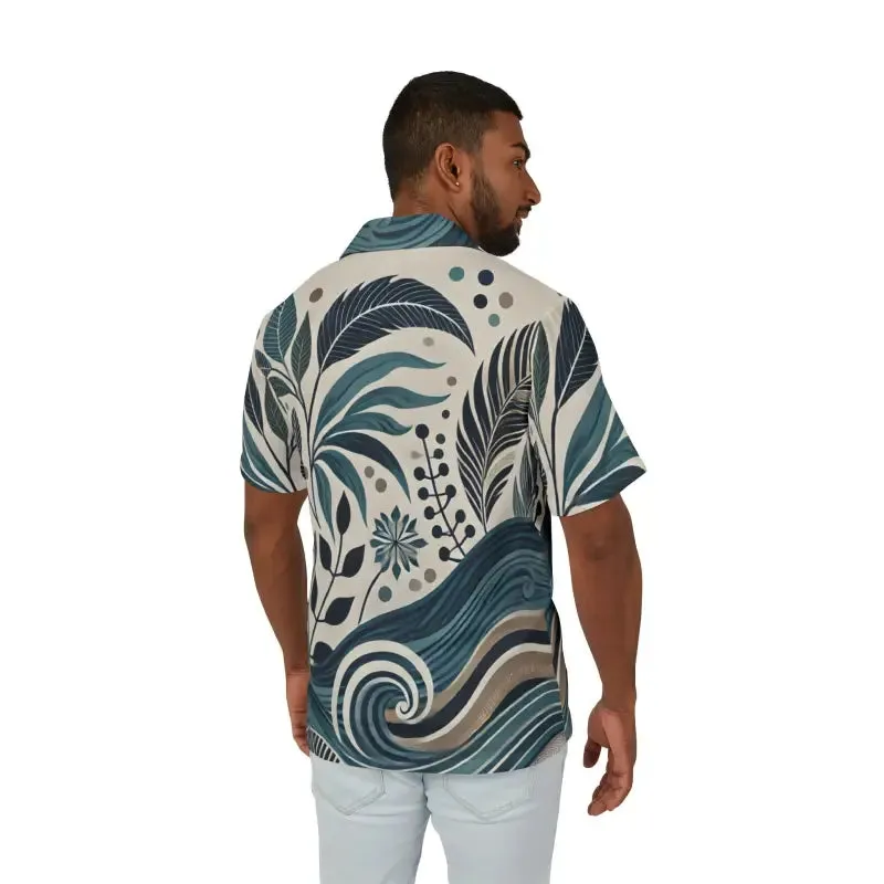 Vibrant Summer Mens Hawaiian Camp Shirt