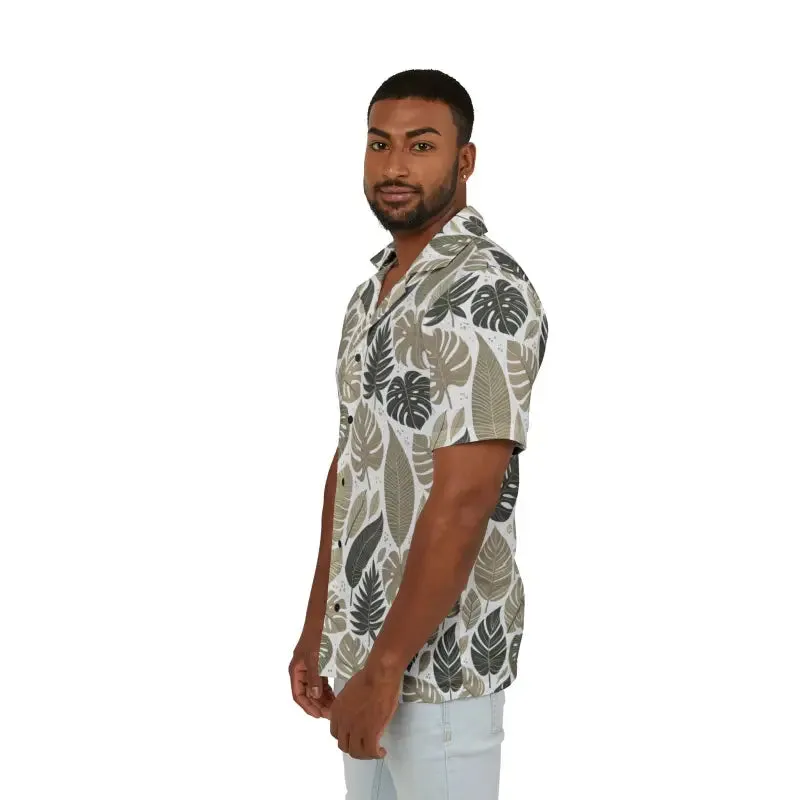 Vibrant Tropical Leaves Hawaiian Camp Shirt