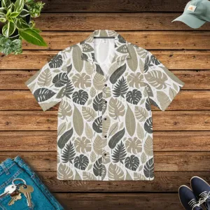 Vibrant Tropical Leaves Hawaiian Camp Shirt