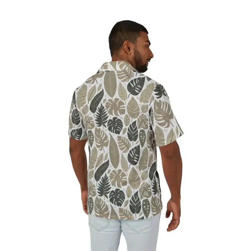Vibrant Tropical Leaves Hawaiian Camp Shirt