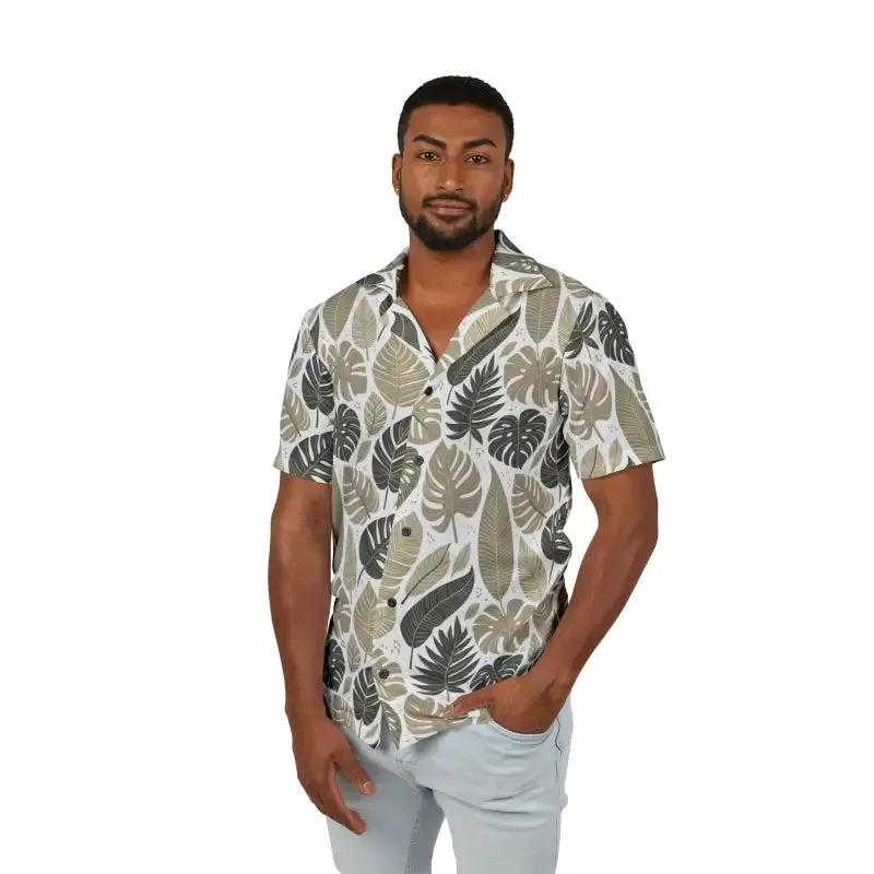 Vibrant Tropical Leaves Hawaiian Camp Shirt