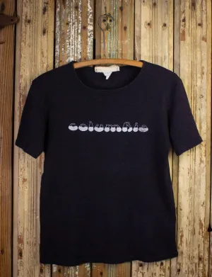 Vintage Marie-France Columbia Graphic T Shirt 70s Black Small