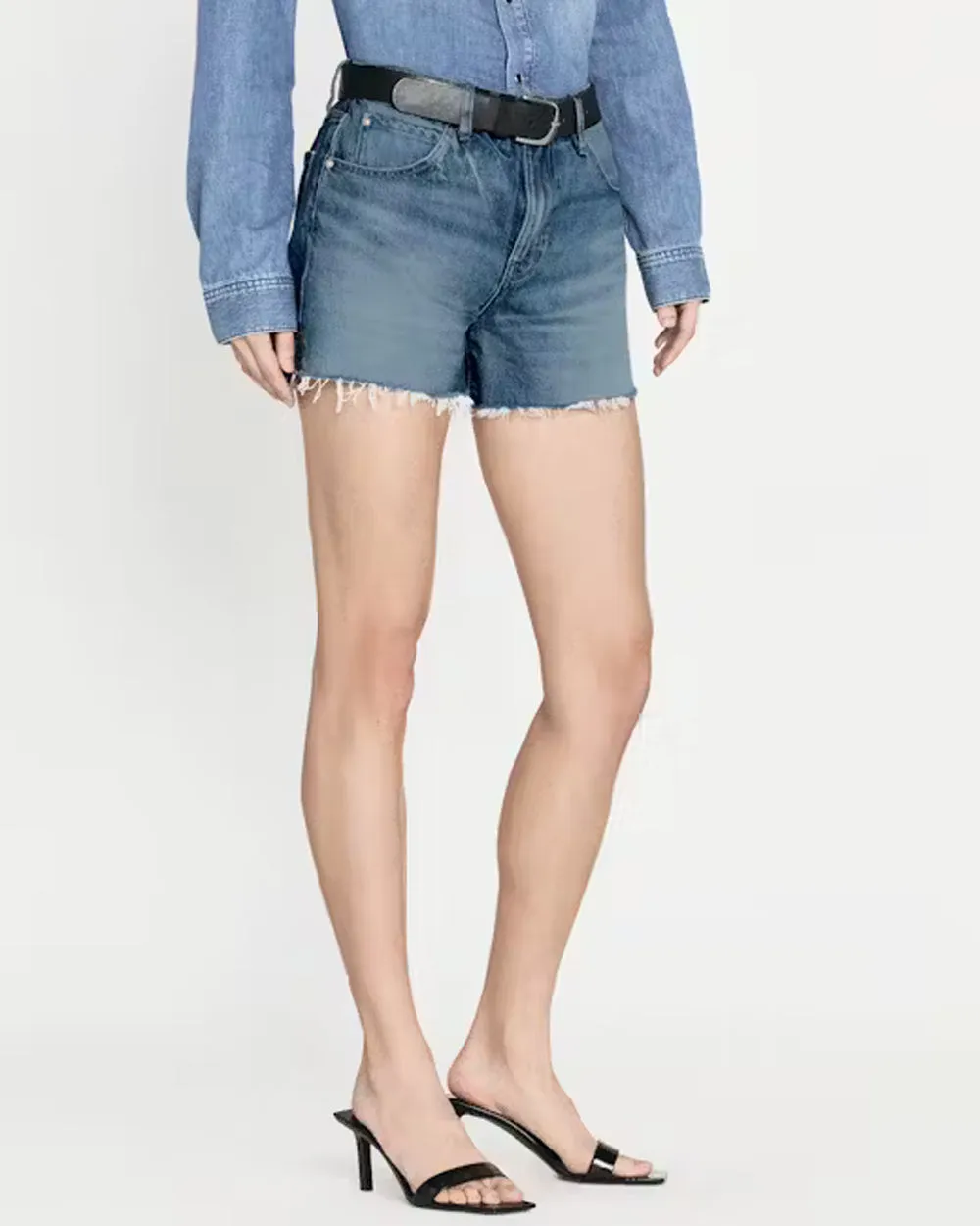 Vintage Relaxed Raw Fray Short in Libra