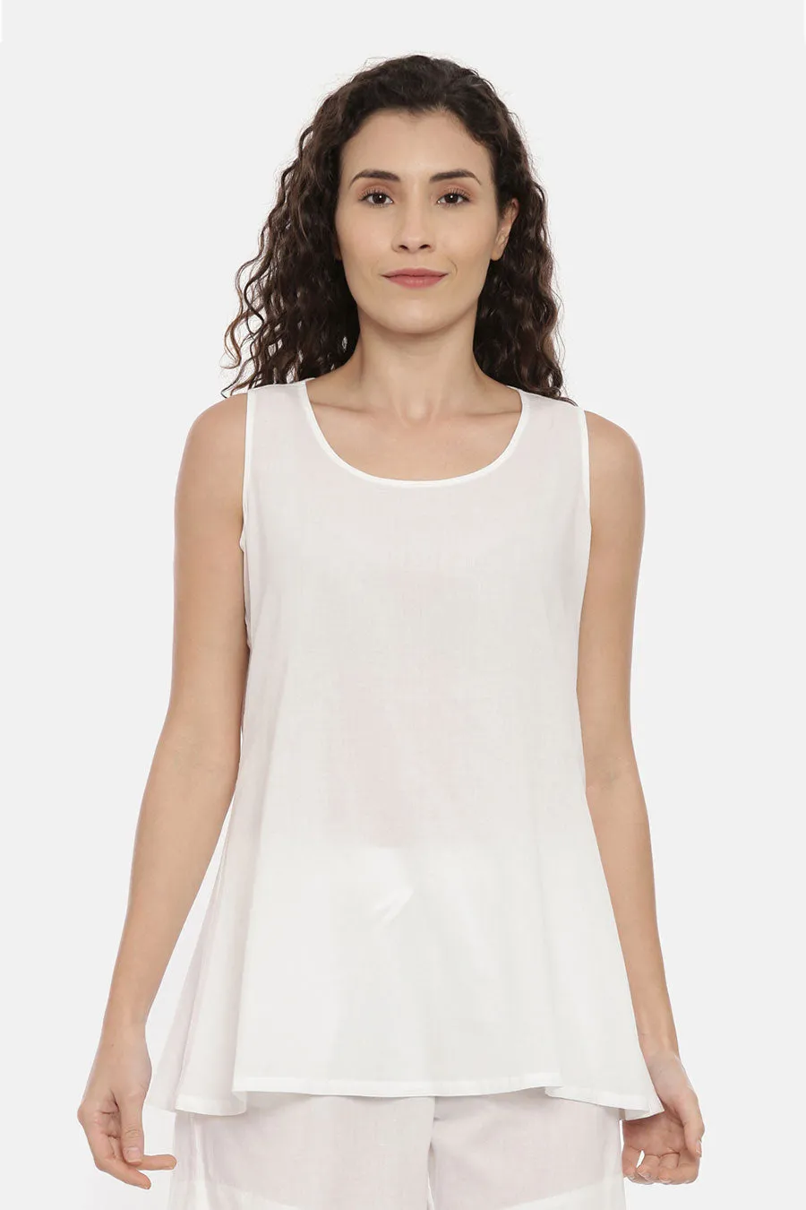 White Top & Short Nightwear Set With Overlay