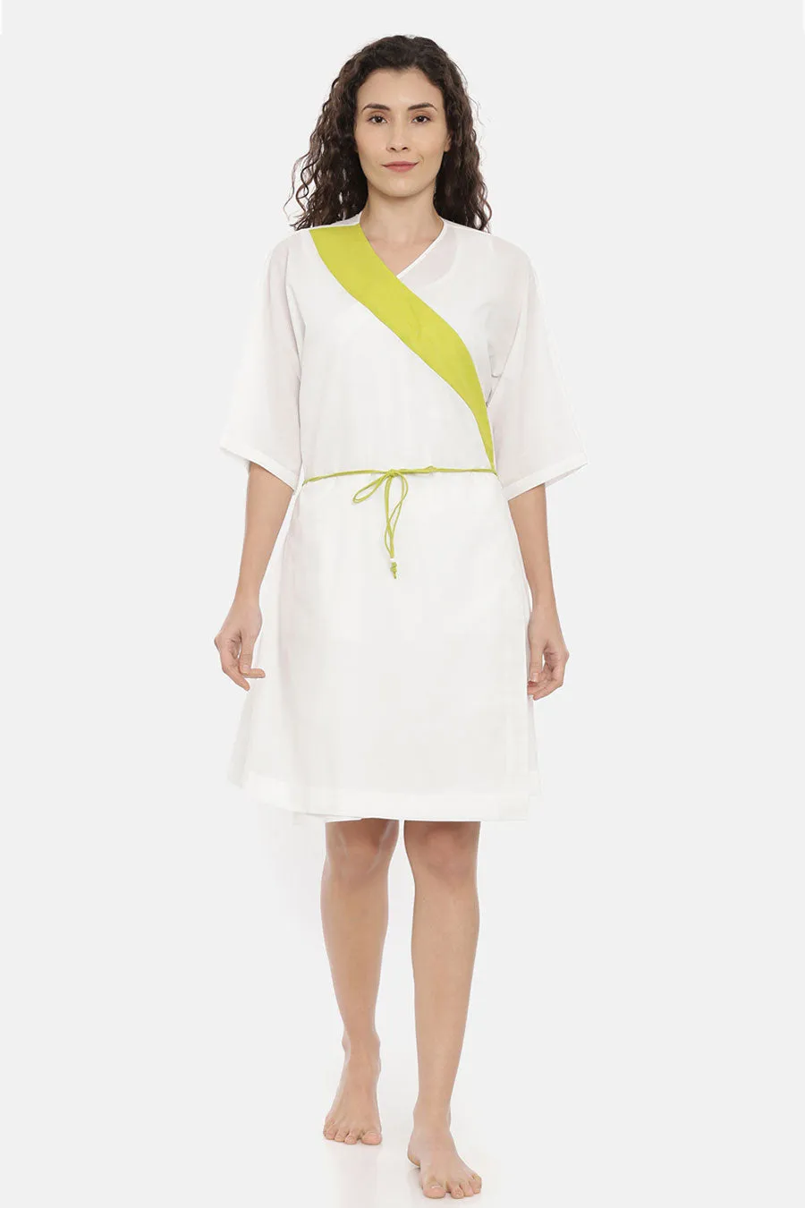 White Top & Short Nightwear Set With Overlay