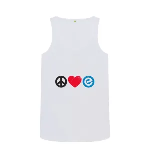Women's 100% Organic Cotton Vest - Peace, Love, Echelon