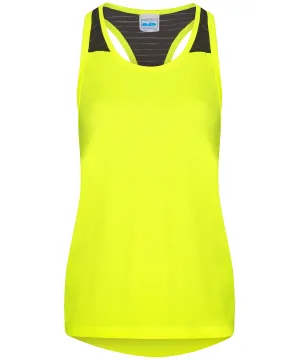 Womens cool smooth workout vest | Electric Yellow/Black