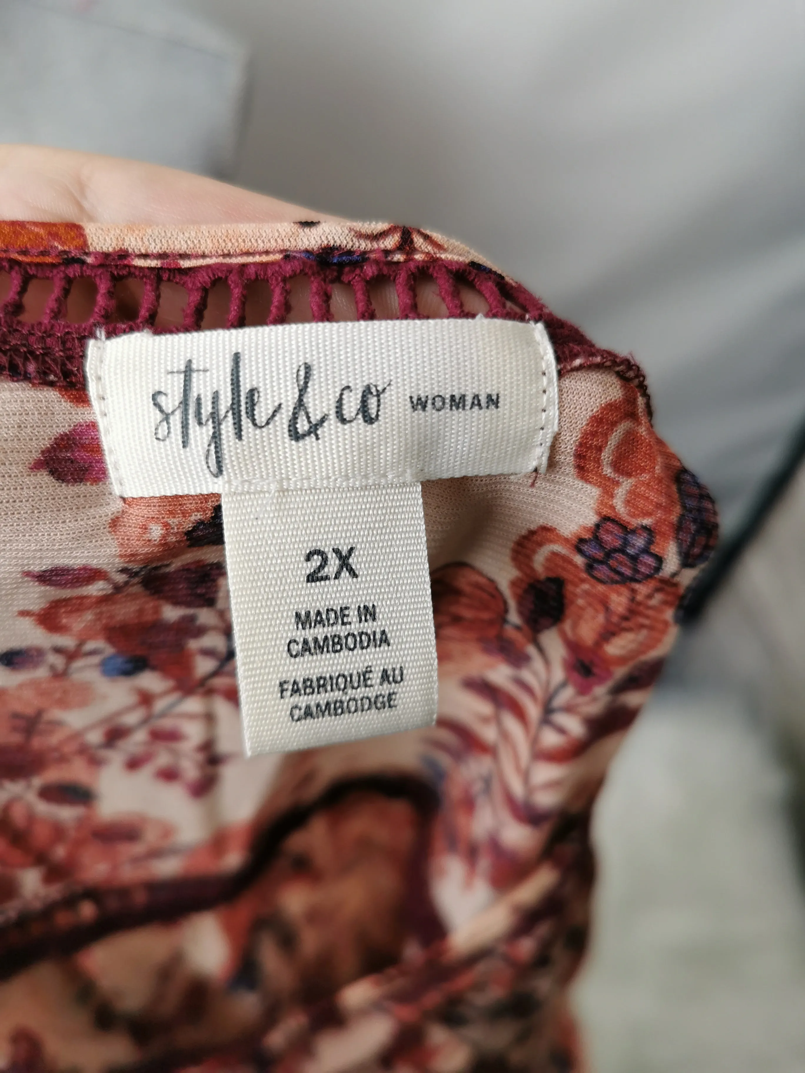 WOMENS PLUS SIZE 2X - STYLE & CO, Lightweight Floral Dress Top EUC B33