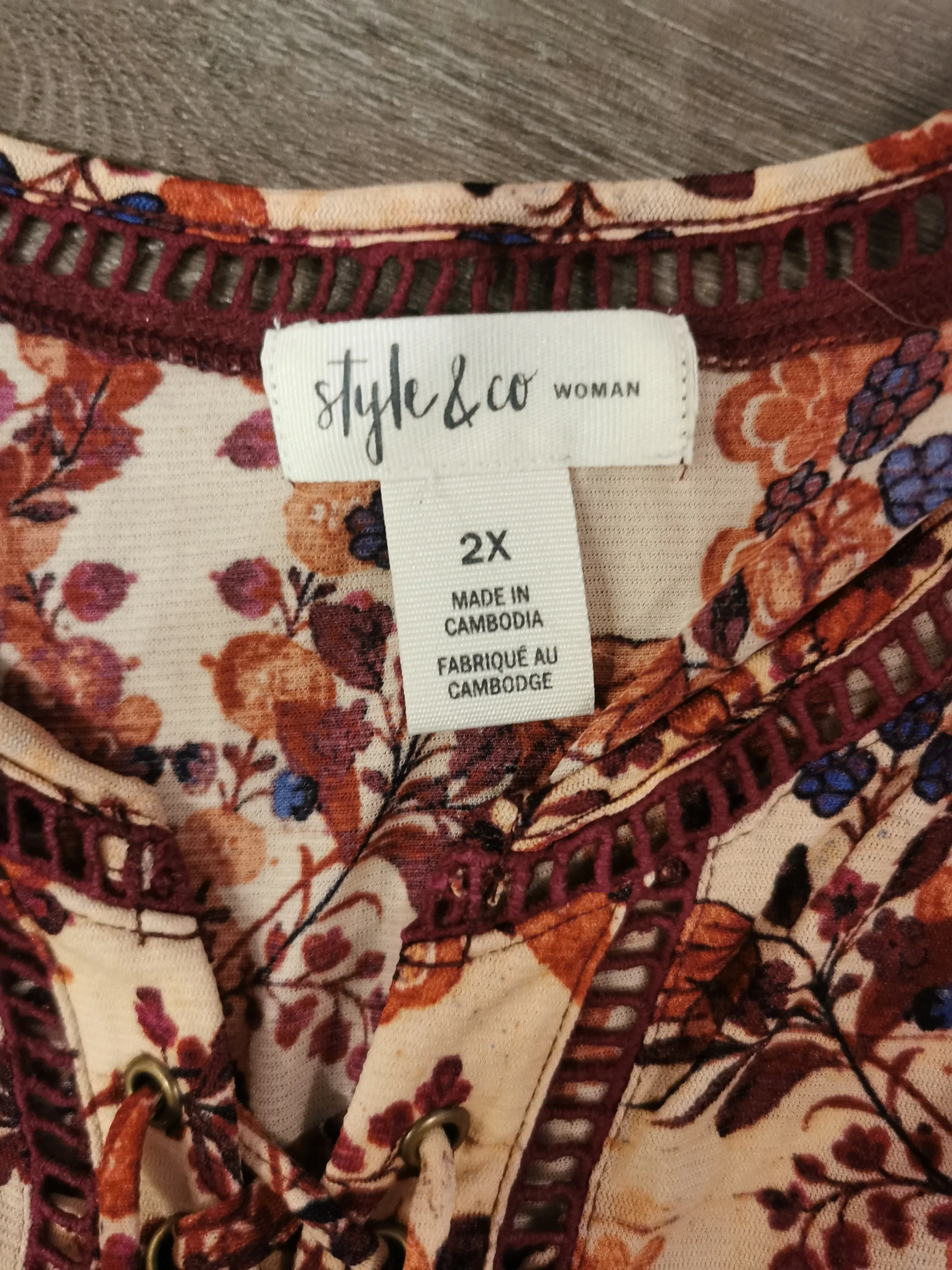 WOMENS PLUS SIZE 2X - STYLE & CO, Lightweight Floral Dress Top EUC B33